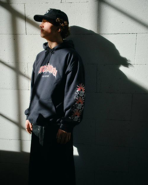 Hoodie - Schwarz rot-weiss