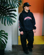 Hoodie - Schwarz rot-weiss
